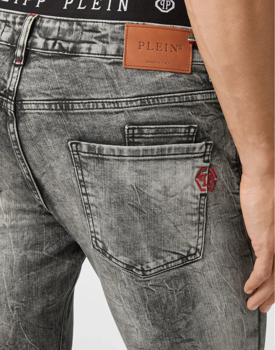 Denim Super Straight Cut Embroidery Hexagon, цвет: Черный