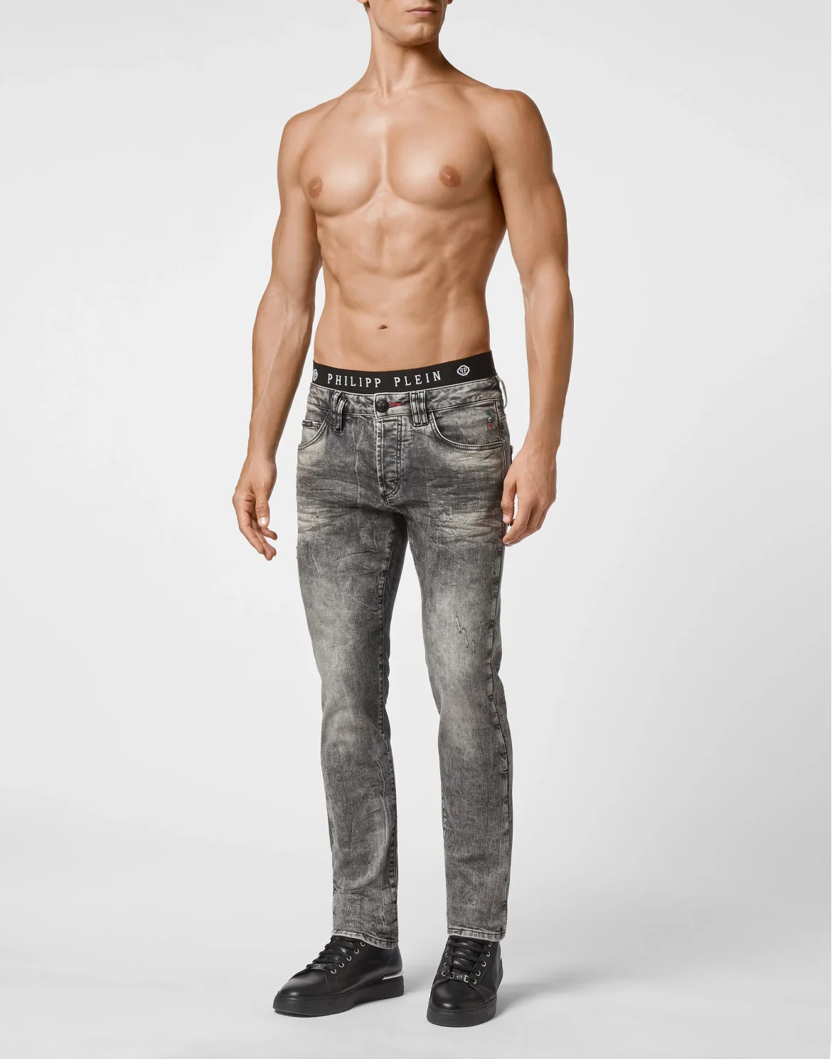 Denim Super Straight Cut Embroidery Hexagon, цвет: Черный