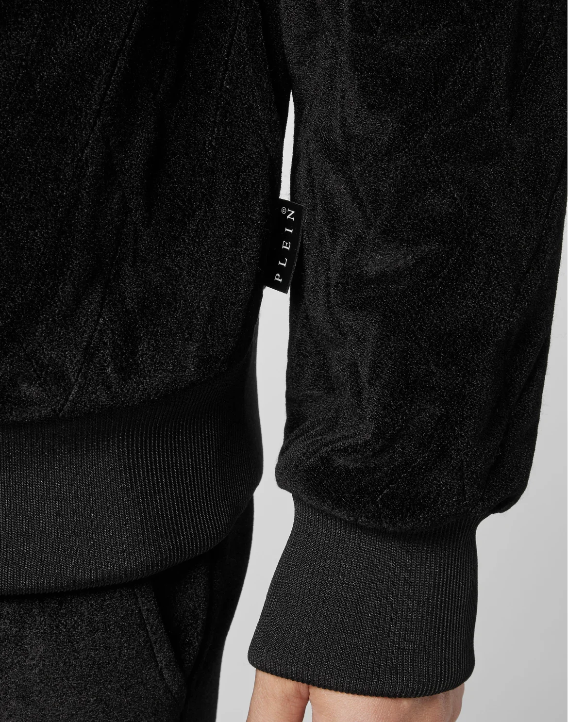Hoodie Sweatjacket matelassè & embro Signature, цвет: Черный