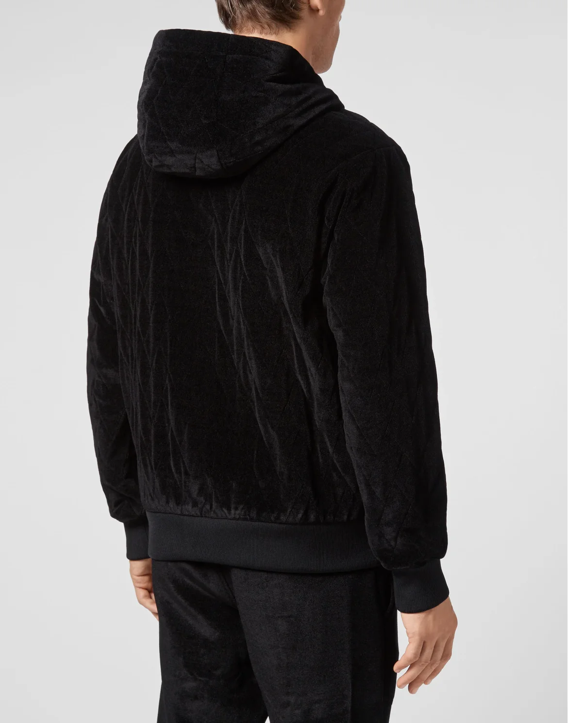 Hoodie Sweatjacket matelassè & embro Signature, цвет: Черный
