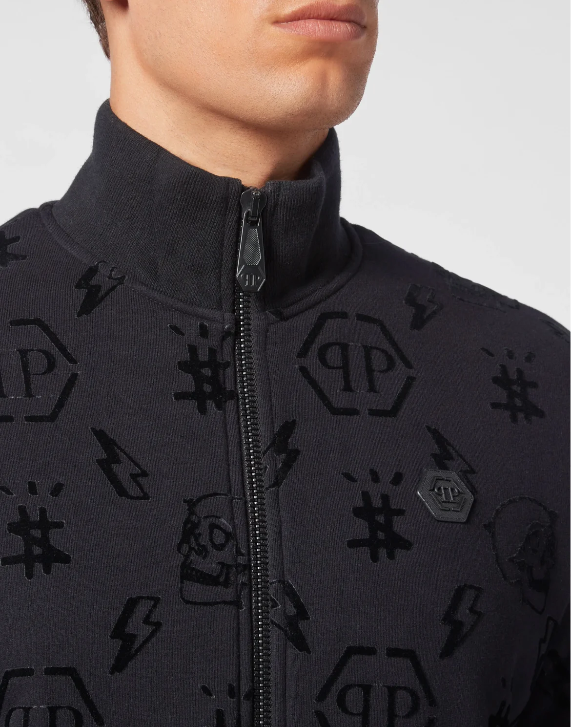 Jogging Jacket Flock Monogram, цвет: Черный