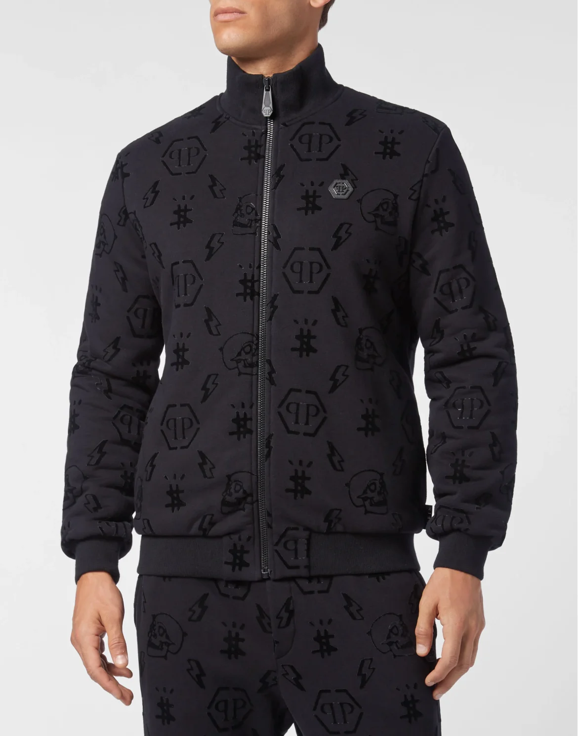 Jogging Jacket Flock Monogram, цвет: Черный