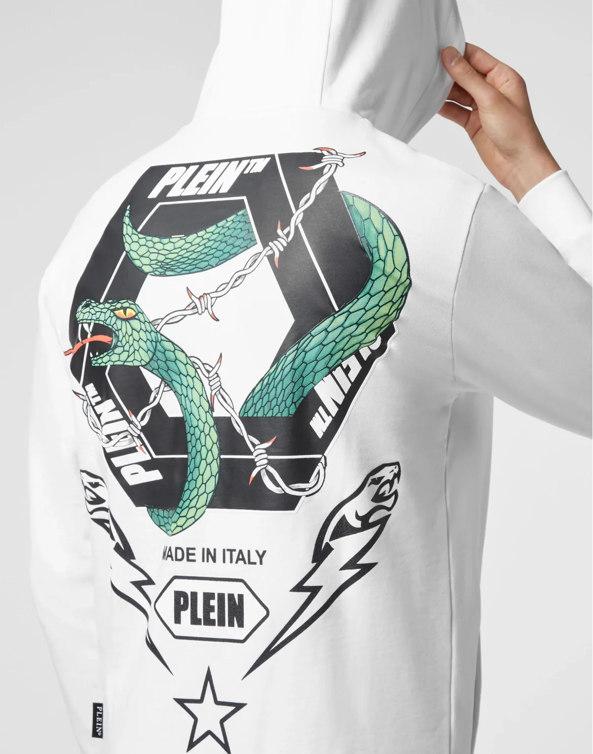 Hoodie Sweatjacket print Snake, цвет: Белый