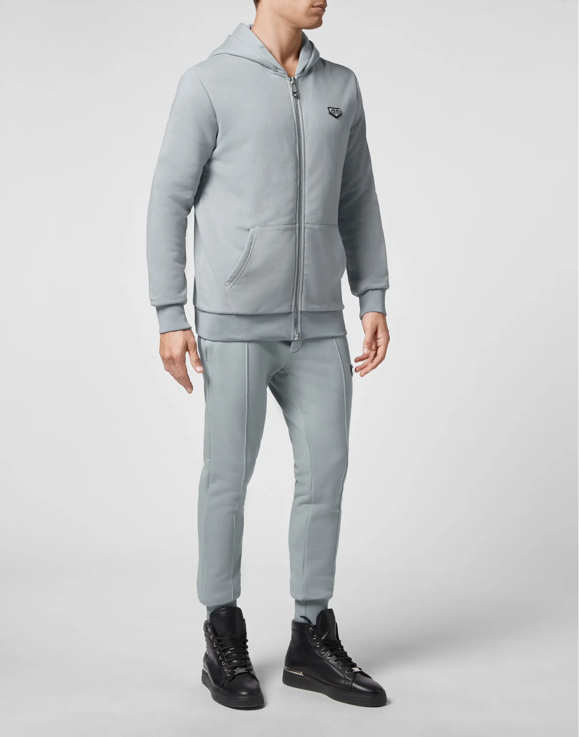 Hoodie Sweatjacket Iconic Plein, цвет: Серый