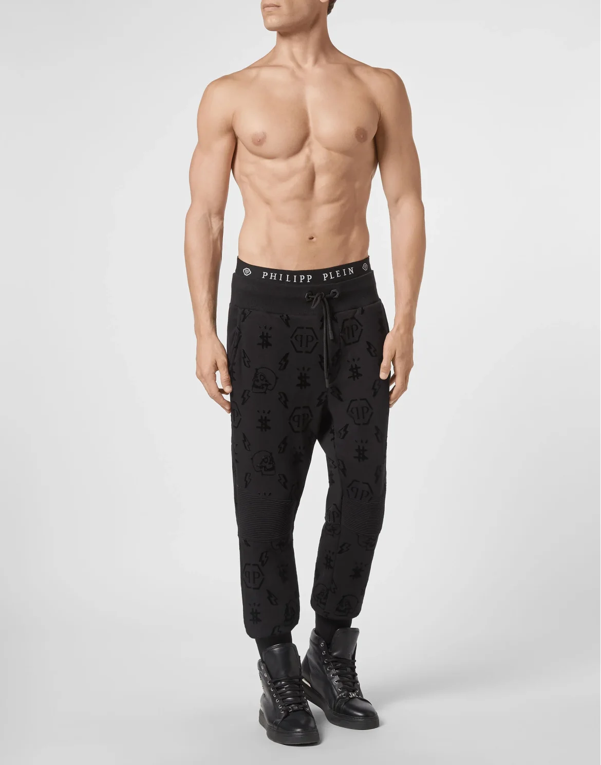 Jogging Trousers Flock Monogram, цвет: Черный