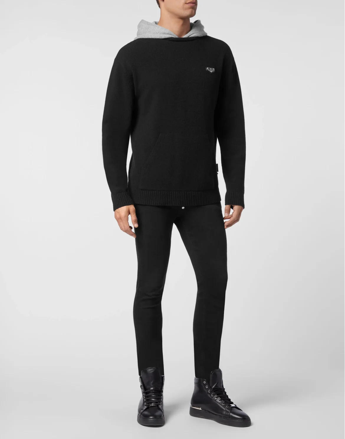 Cashmere Hoodie sweatshirt Iconic Plein, цвет: Черный