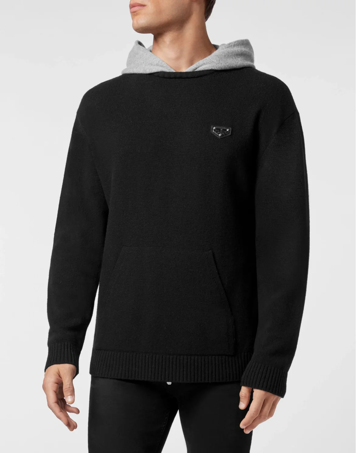 Cashmere Hoodie sweatshirt Iconic Plein, цвет: Черный