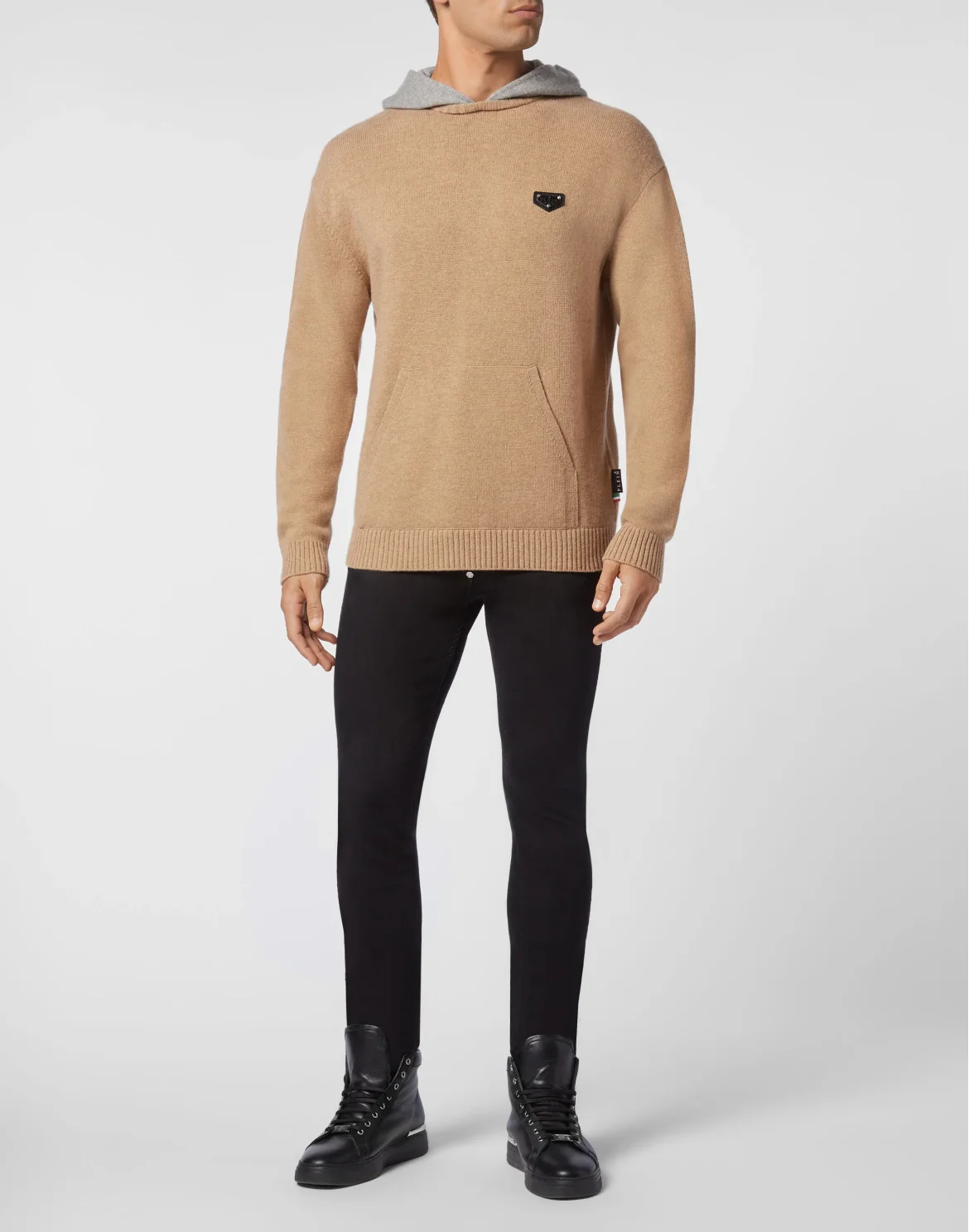 Cashmere Hoodie sweatshirt Iconic Plein, цвет: Бежевый