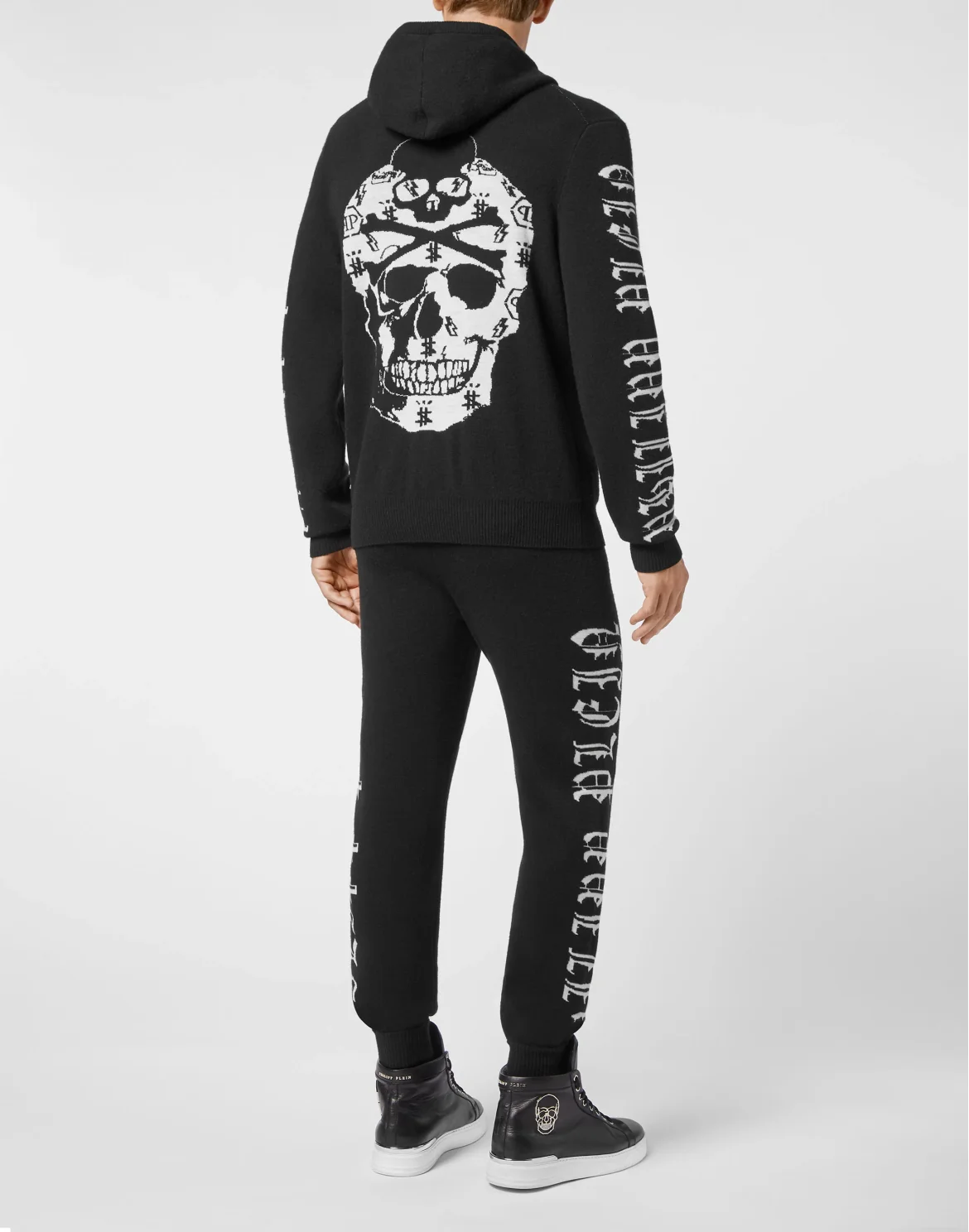 Wool Hoodie Jacket/Trousers Jacquard Skull, цвет: Черный