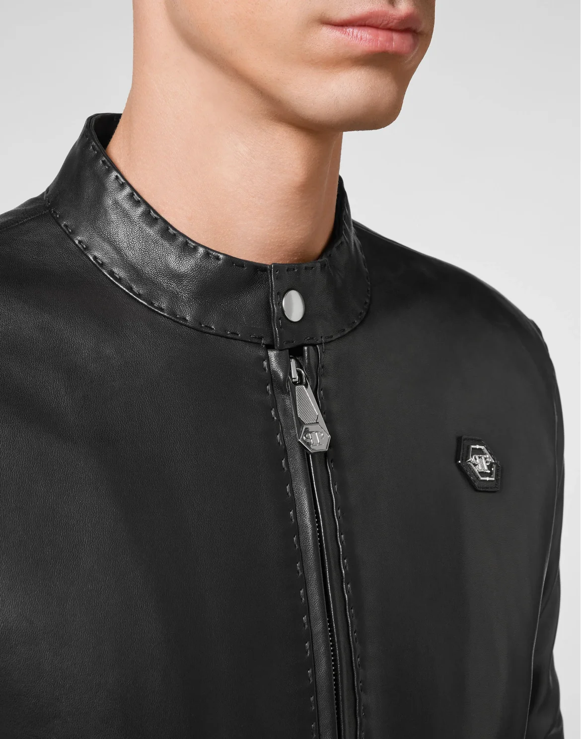 Lambskin hand stitch Bomber  Iconic Plein, цвет: Черный