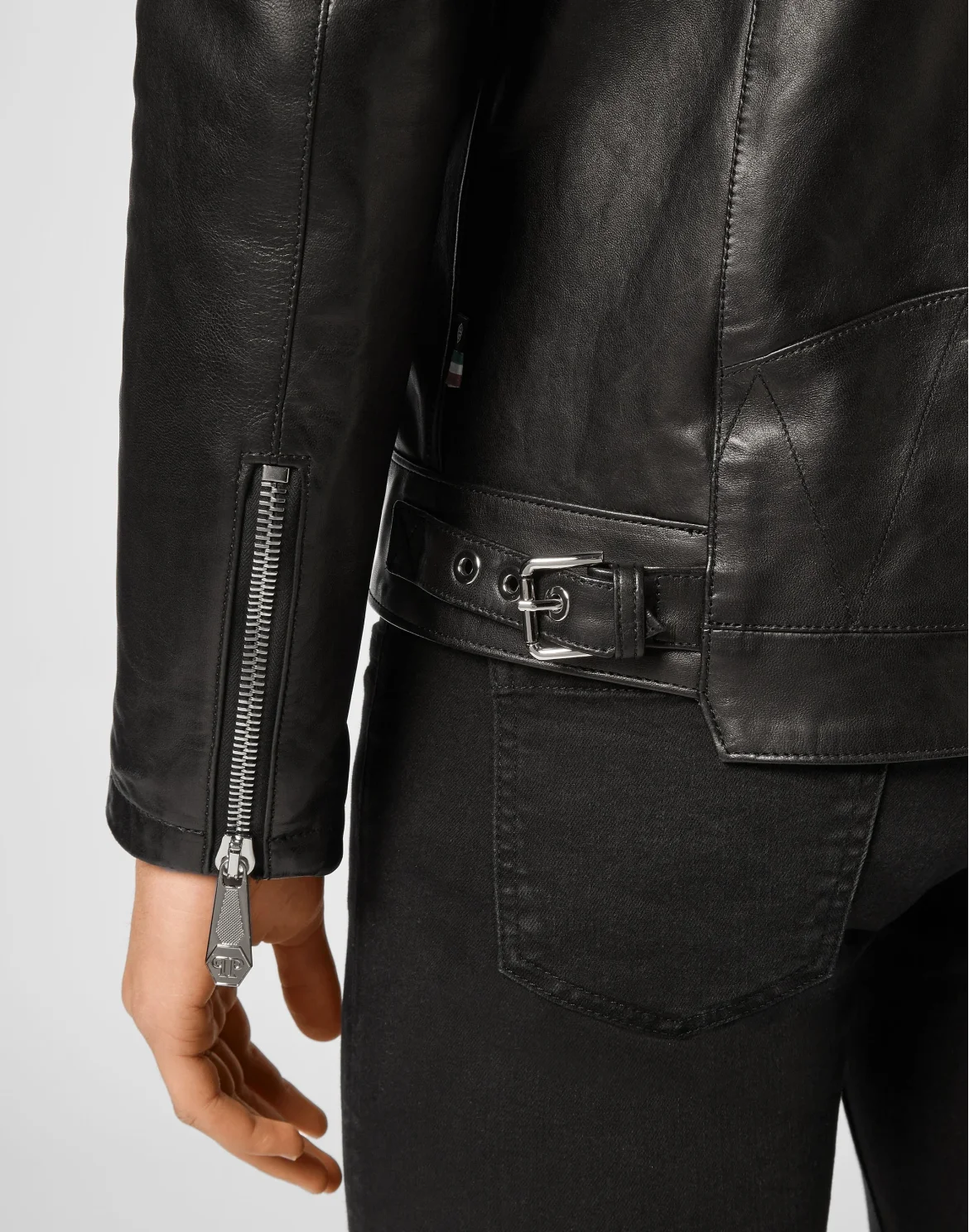 Leather Biker Philipp Plein TM, цвет: Черный
