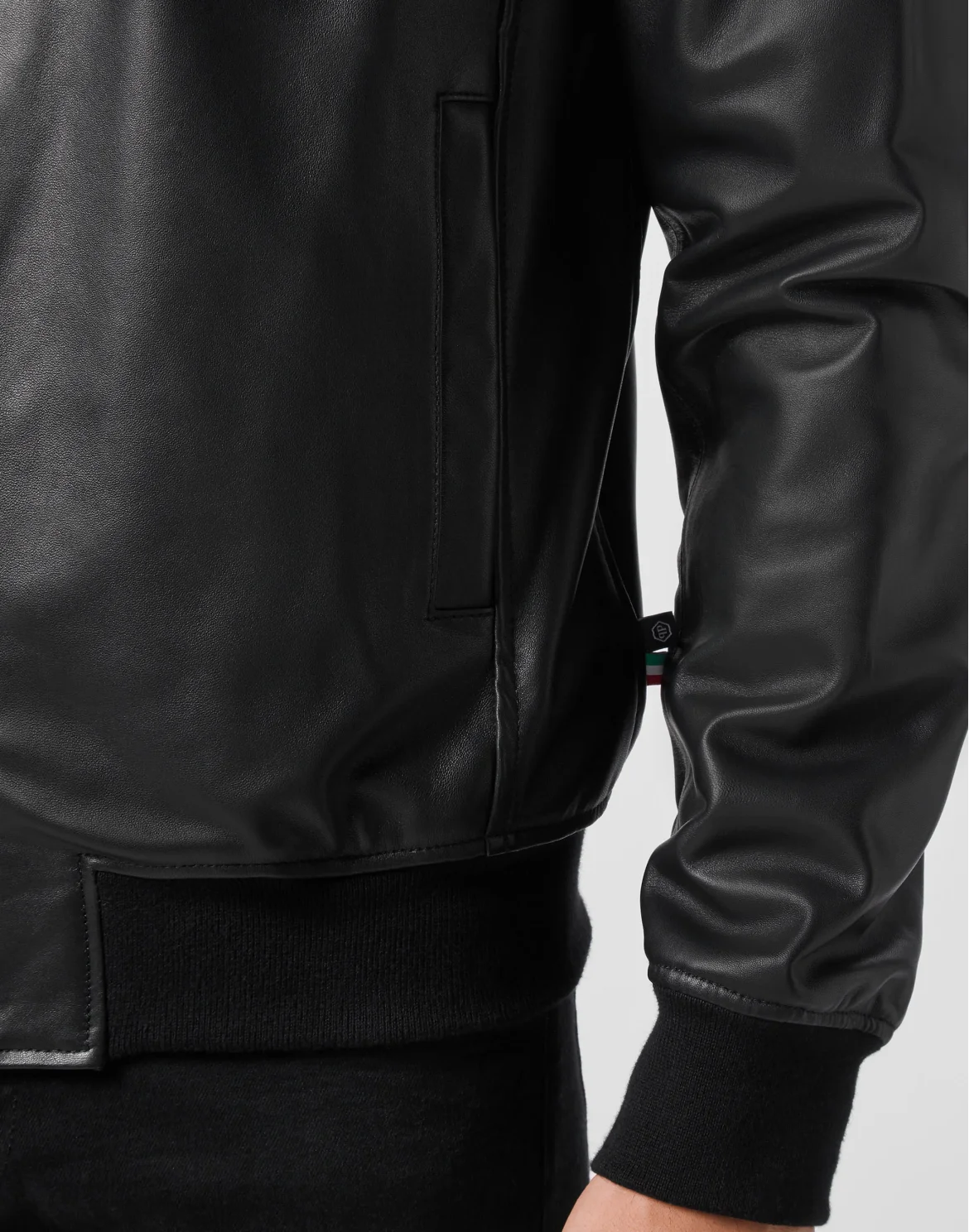 Leather Bomber Iconic Plein, цвет: Черный