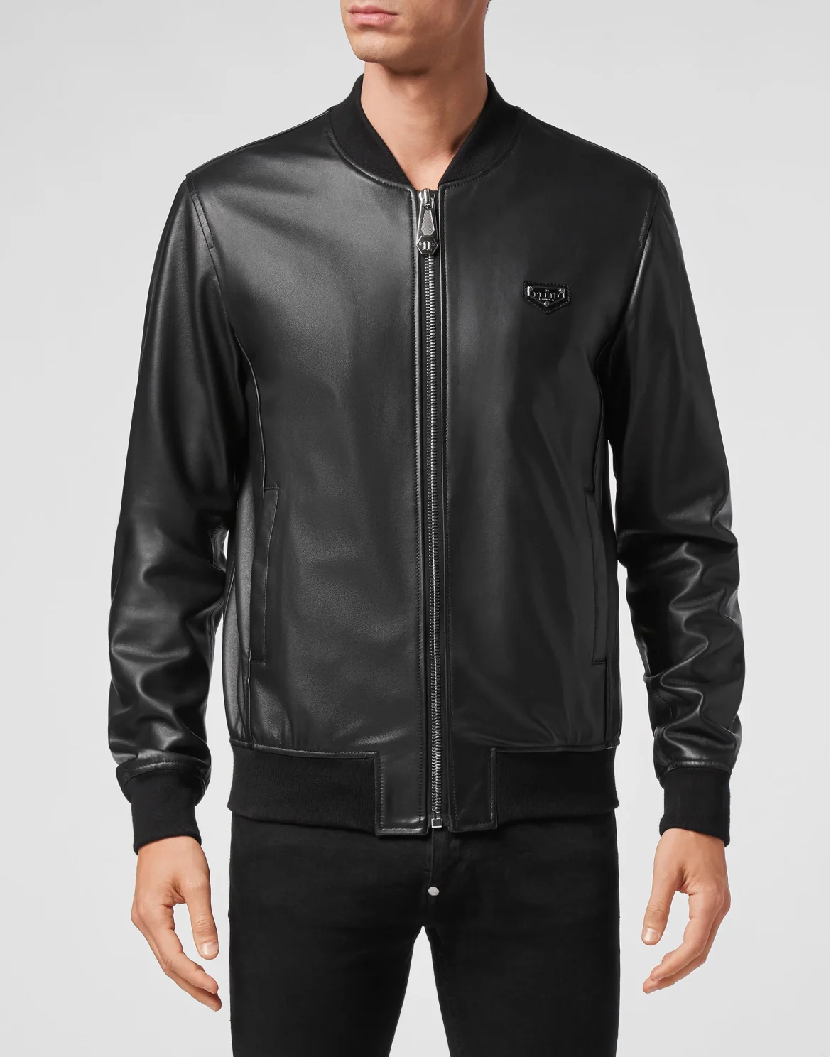 Leather Bomber Iconic Plein, цвет: Черный