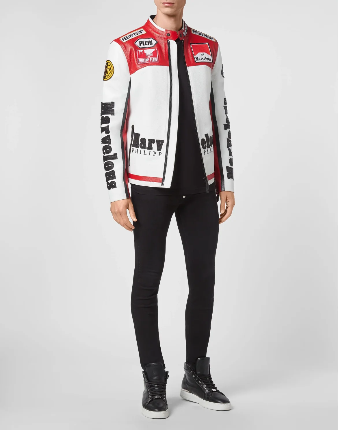Leather vintage Moto Jacket Marvelous, цвет: Белый