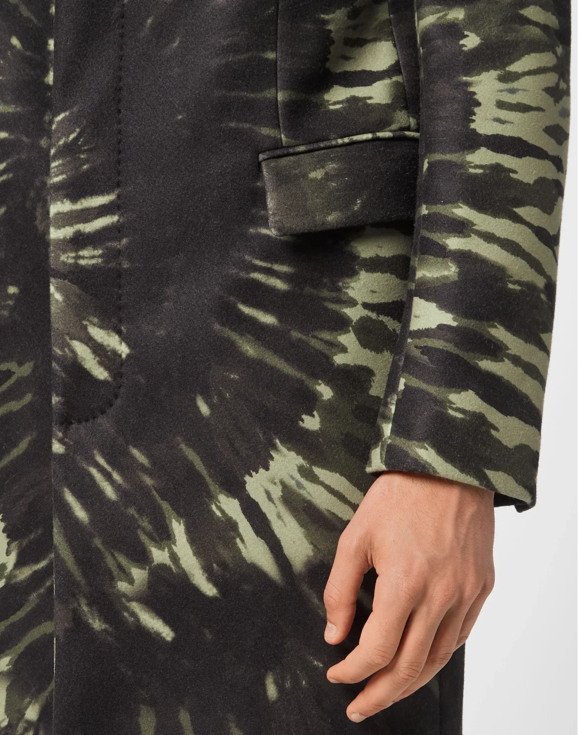 Mohair Coat Long Tie dye, цвет: Камуфляж