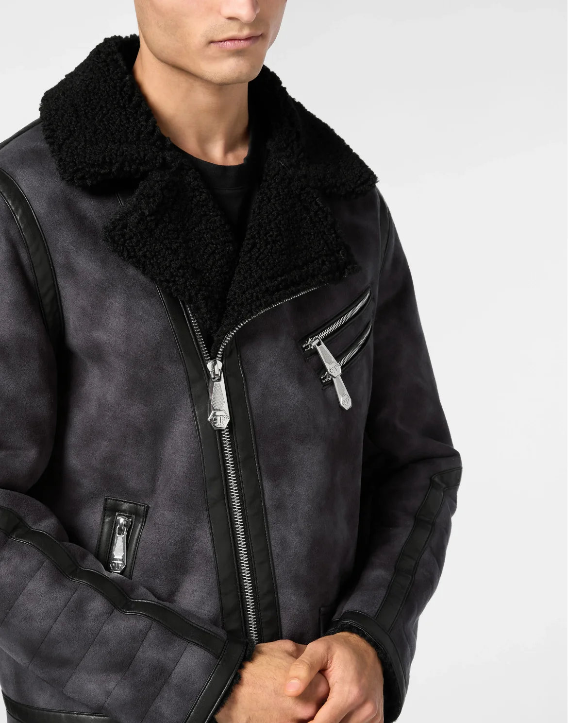 Biker Jacket Iconic Plein, цвет: Черный