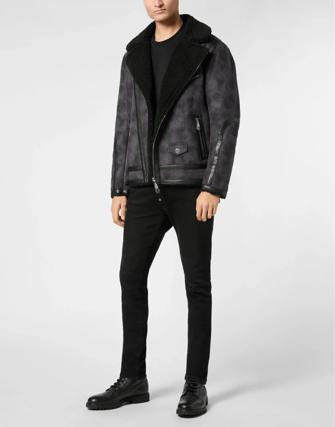 Biker Jacket Iconic Plein, цвет: Черный