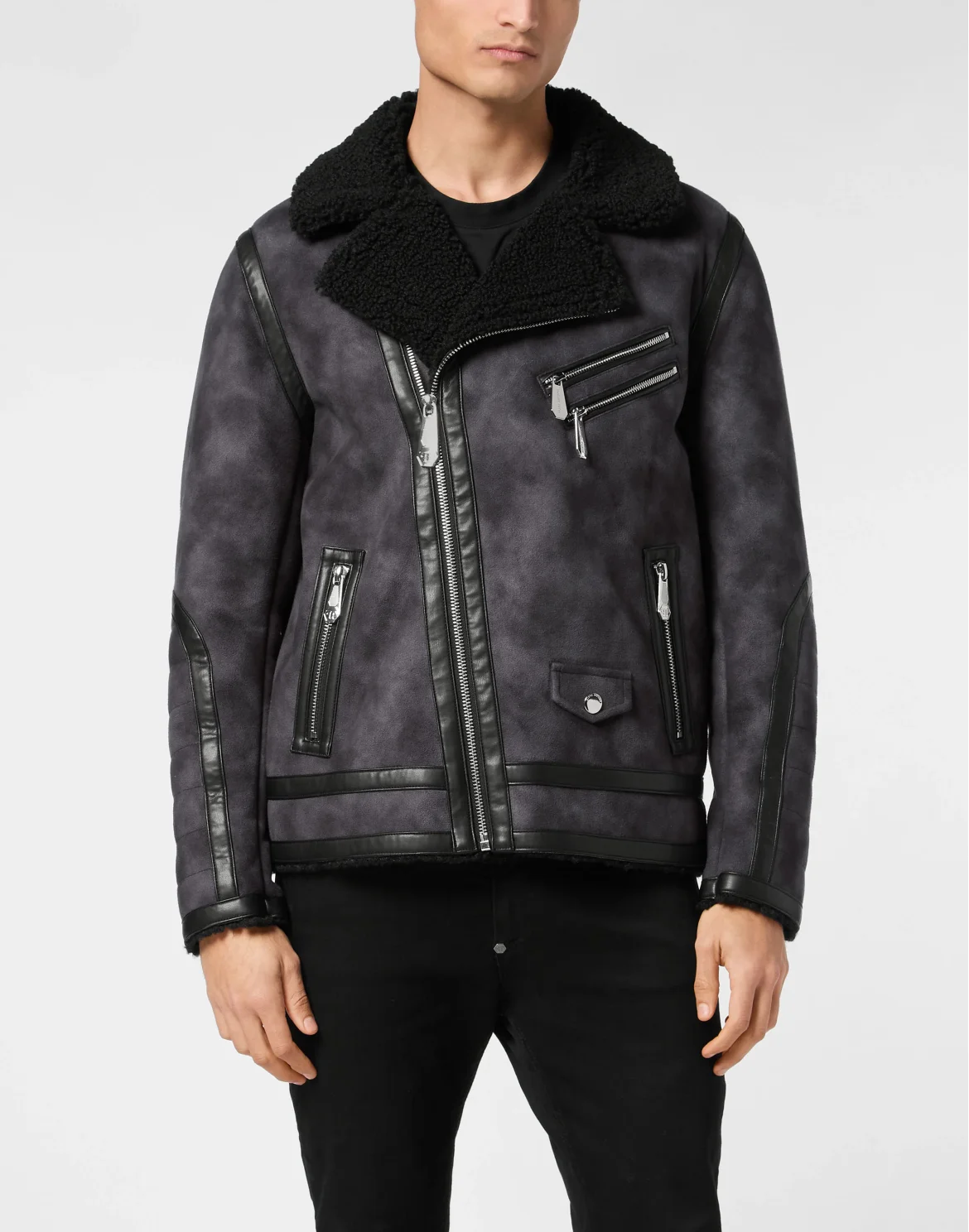 Biker Jacket Iconic Plein, цвет: Черный