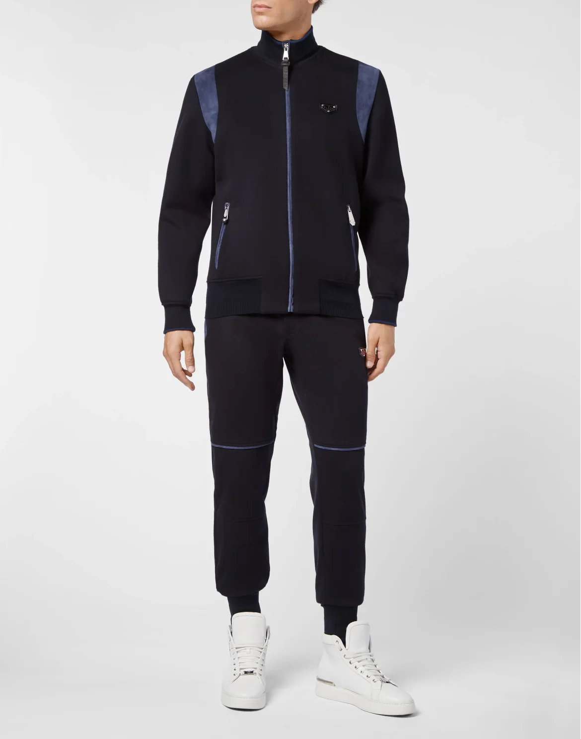 Cashmere 10 Jacket/Trousers suede insert Iconic Plein, цвет: Синий