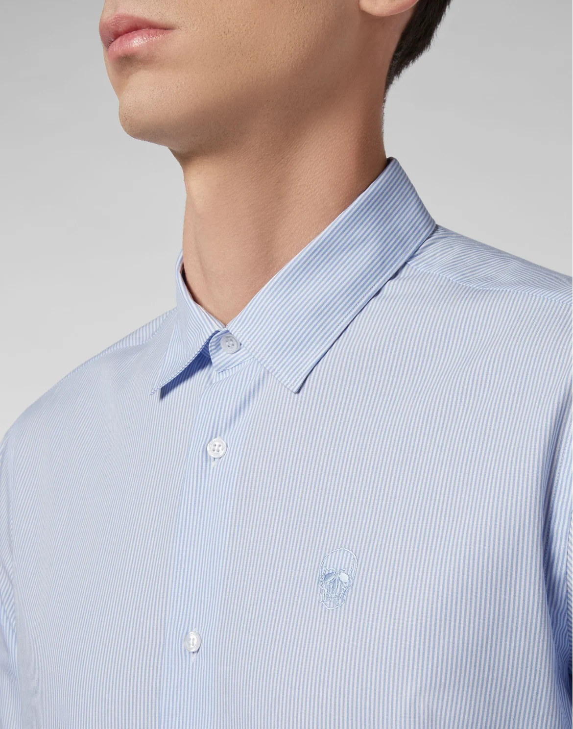 Shirt Playboy Fit Pinstripe Plein, цвет: Голубой