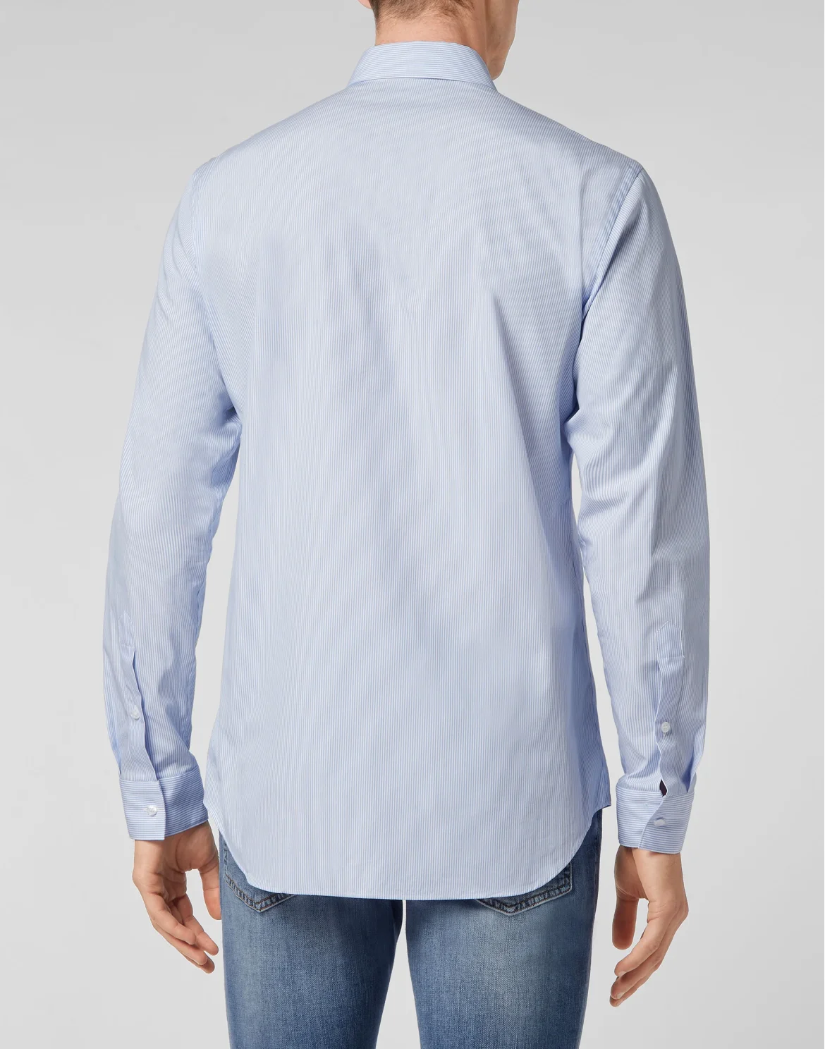 Shirt Playboy Fit Pinstripe Plein, цвет: Голубой