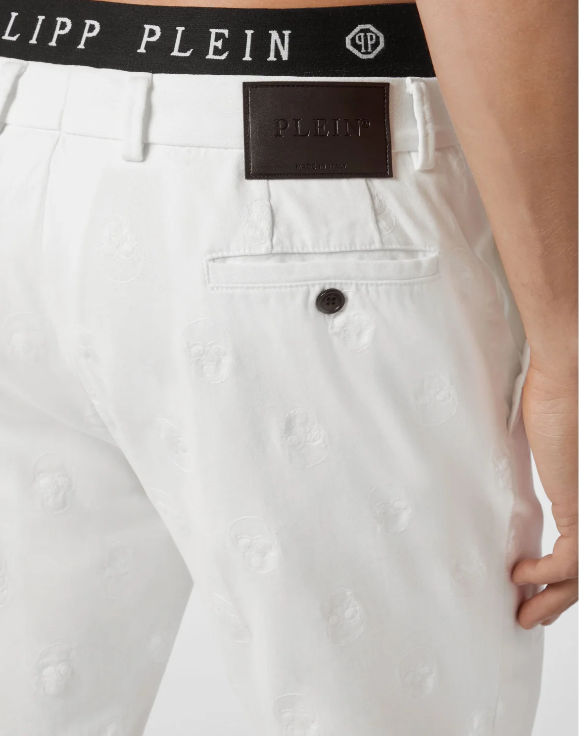 Long Trousers Embroidery Skull, цвет: Белый