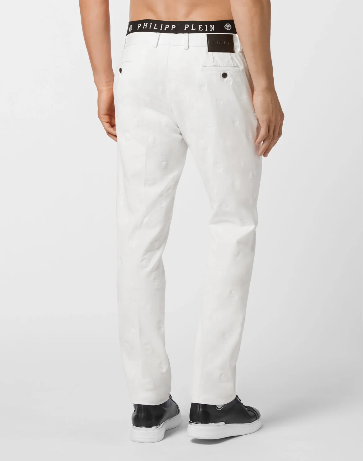 Long Trousers Embroidery Skull, цвет: Белый