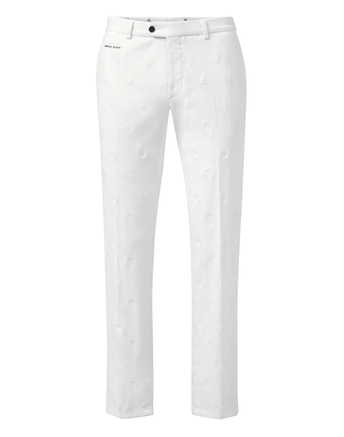 Long Trousers Embroidery Skull, цвет: Белый