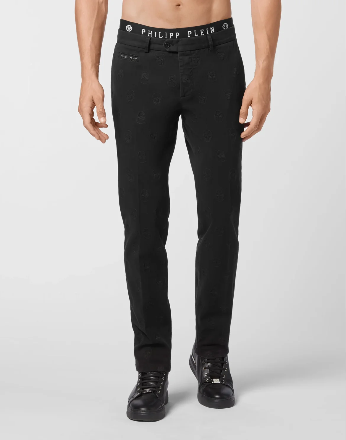 Long Trousers Embroidery Skull, цвет: Черный