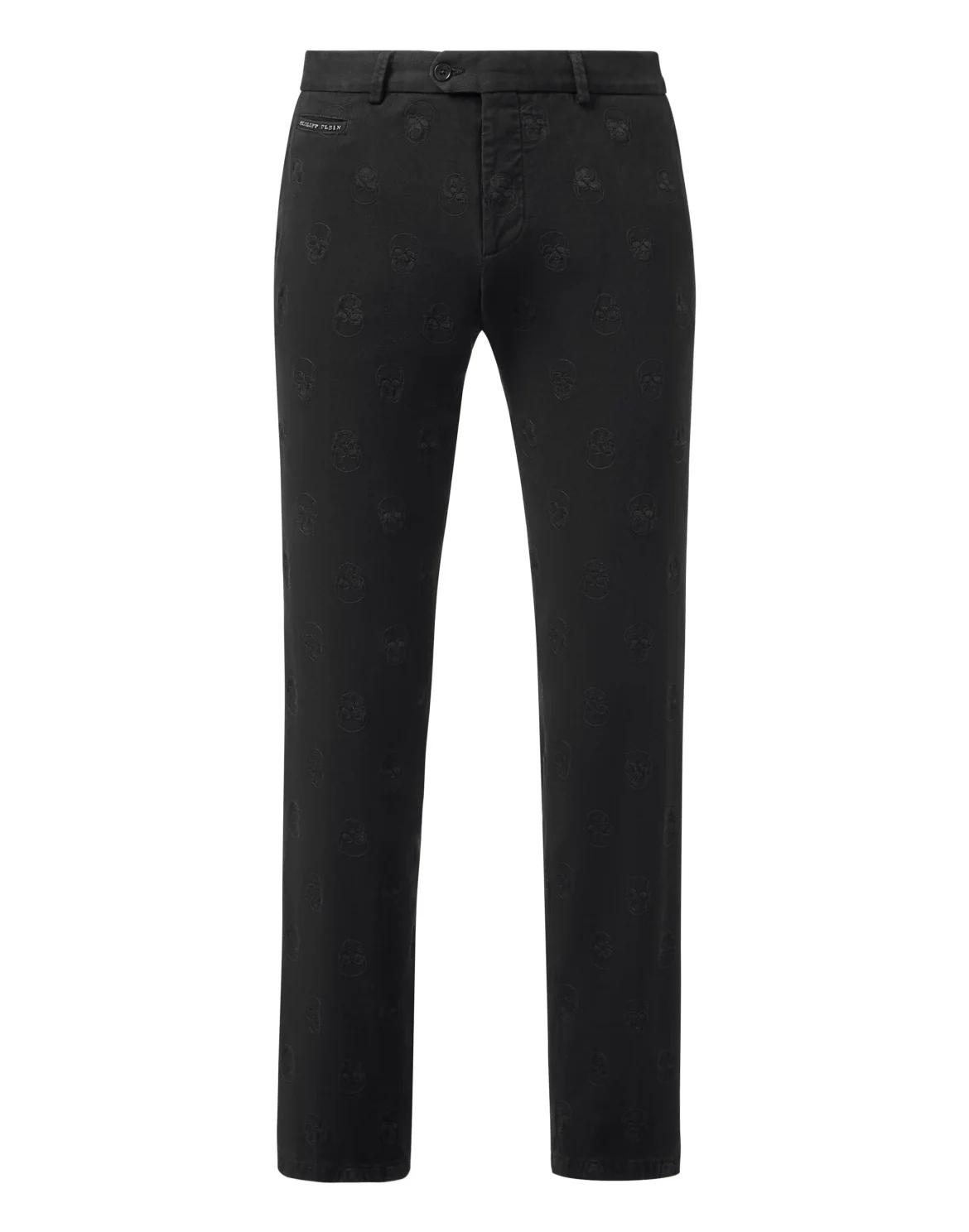 Long Trousers Embroidery Skull, цвет: Черный
