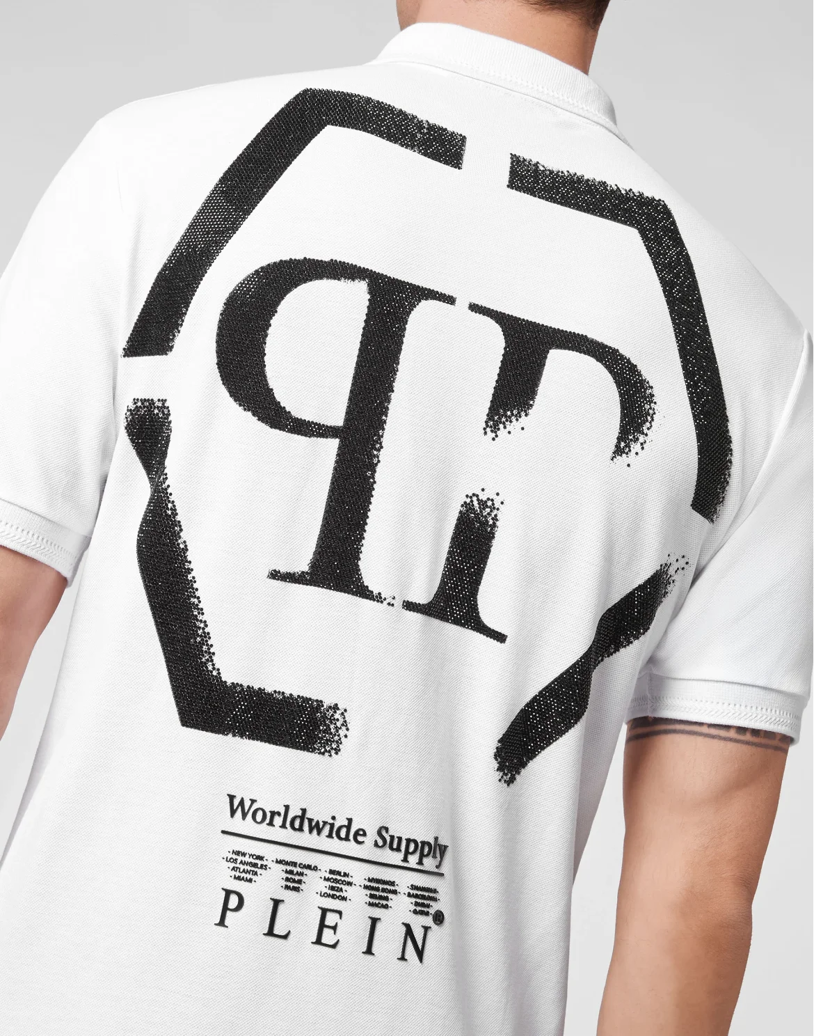 Slim Fit Polo shirt SS stones Hexagon, цвет: Белый