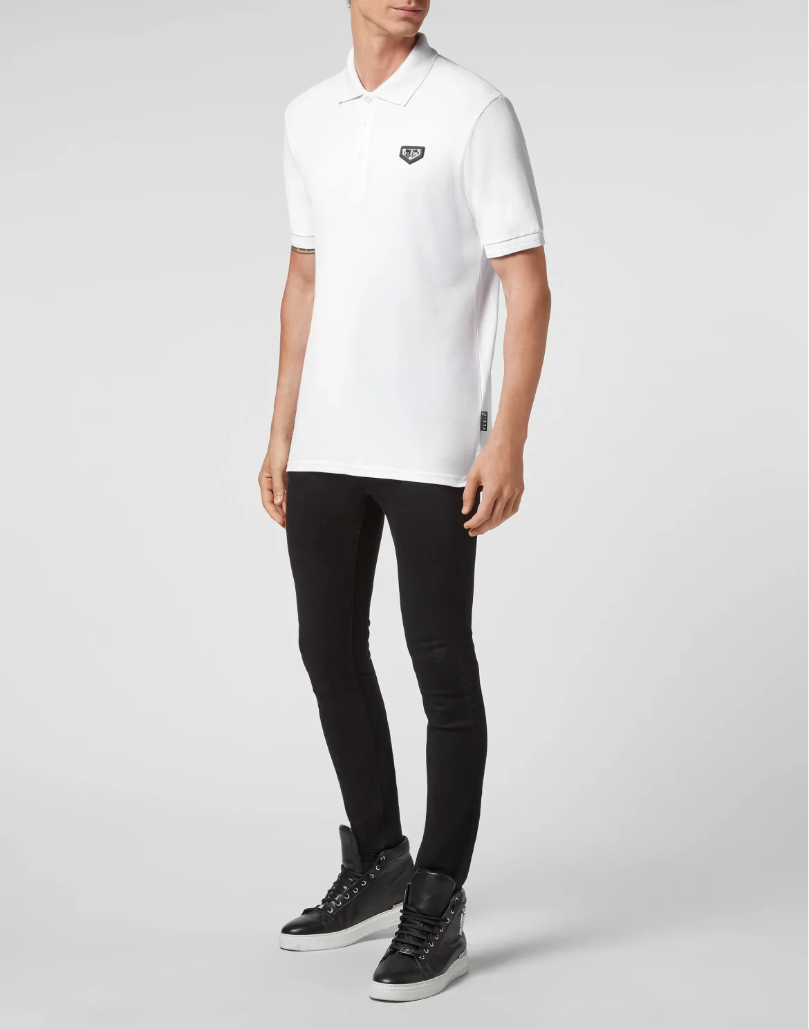 Slim Fit Polo shirt SS stones Hexagon, цвет: Белый