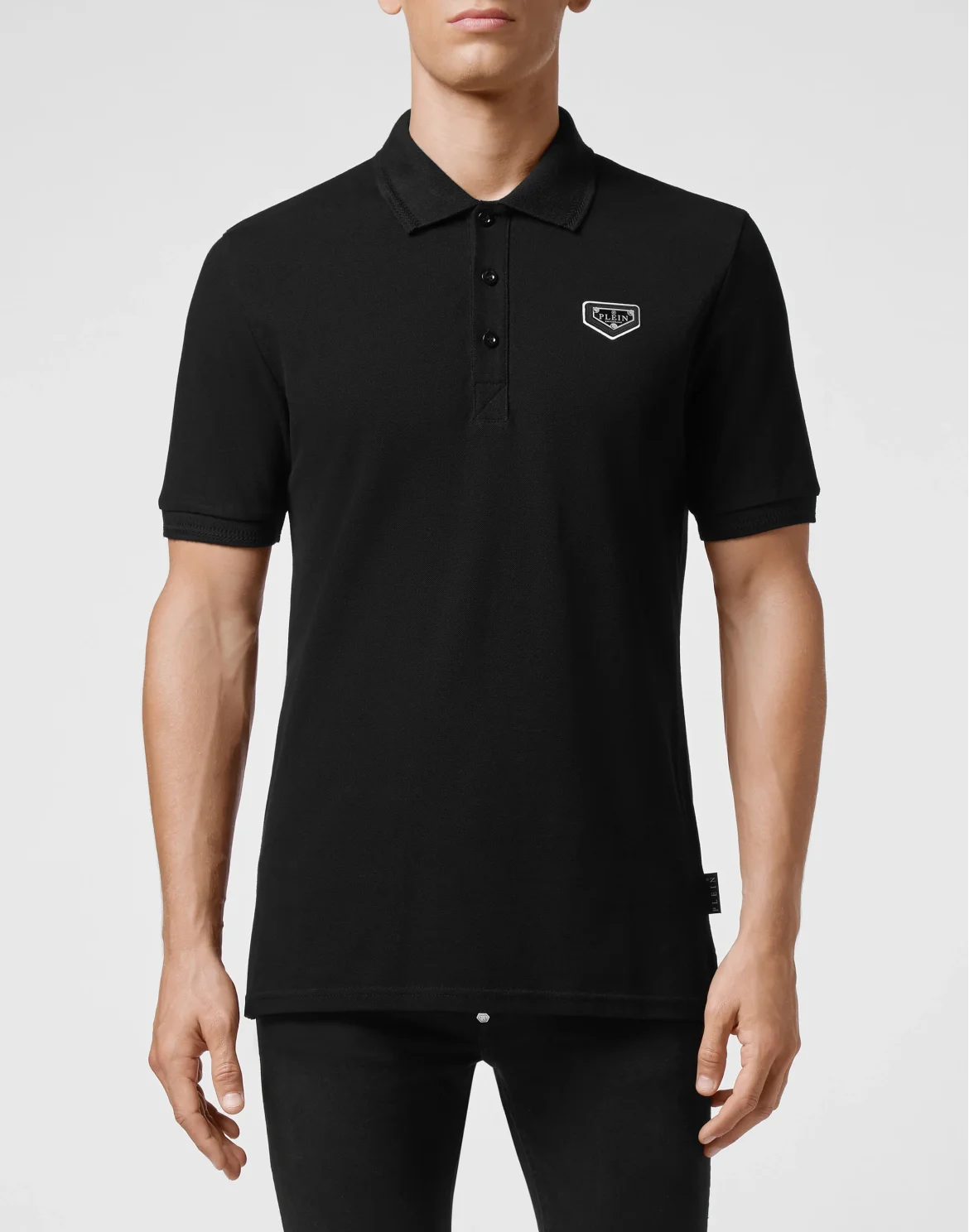 Slim Fit Polo shirt SS stones Hexagon, цвет: Черный