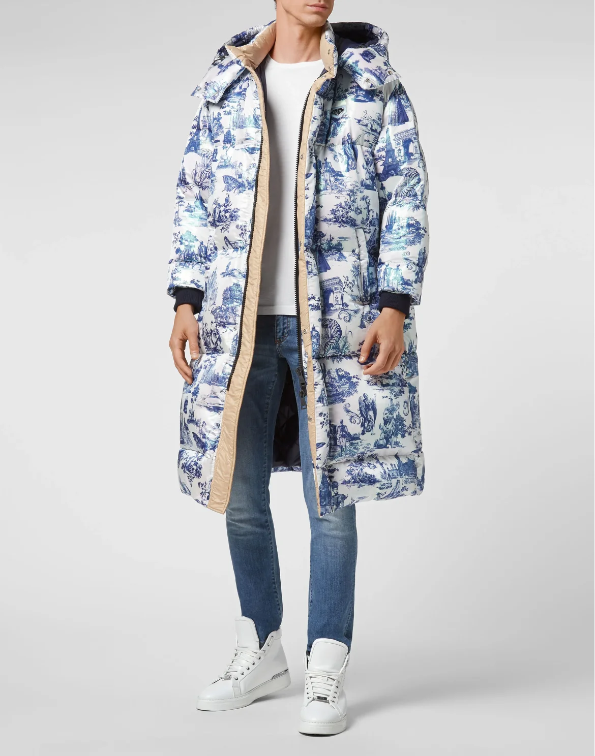 Nylon Long Jacket print En PLEIN air, цвет: Белый