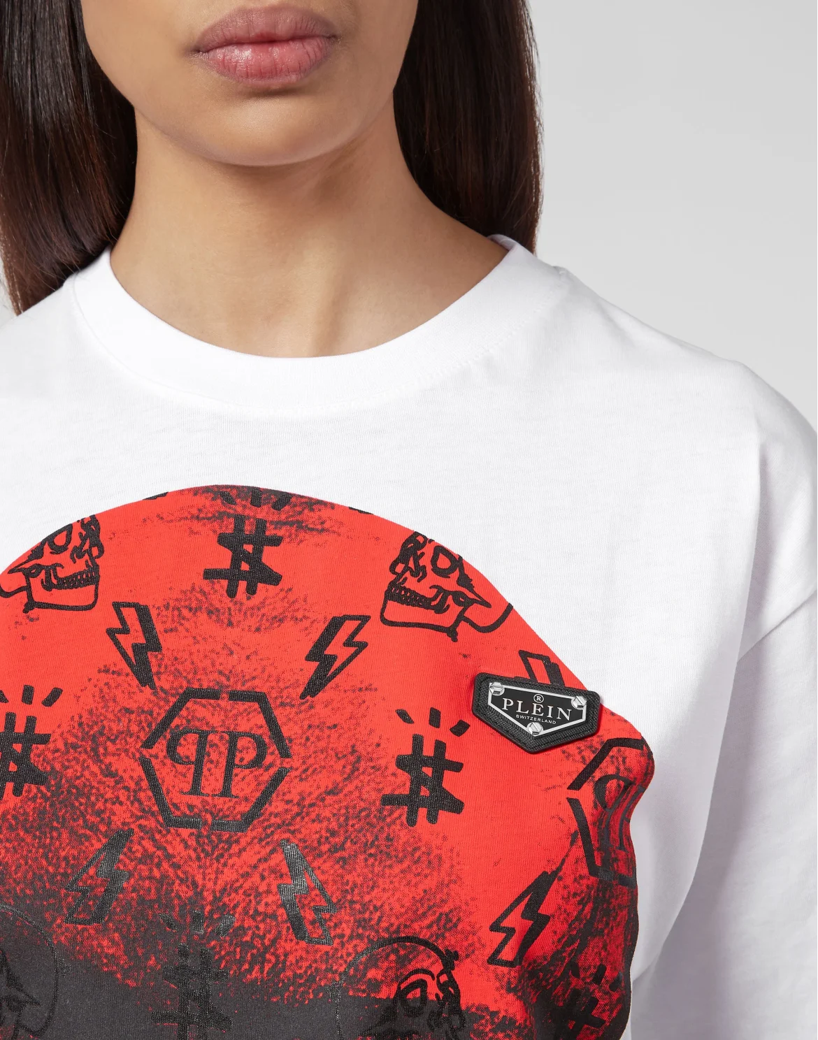 T-shirt Round Neck SS print Skull, цвет: Белый