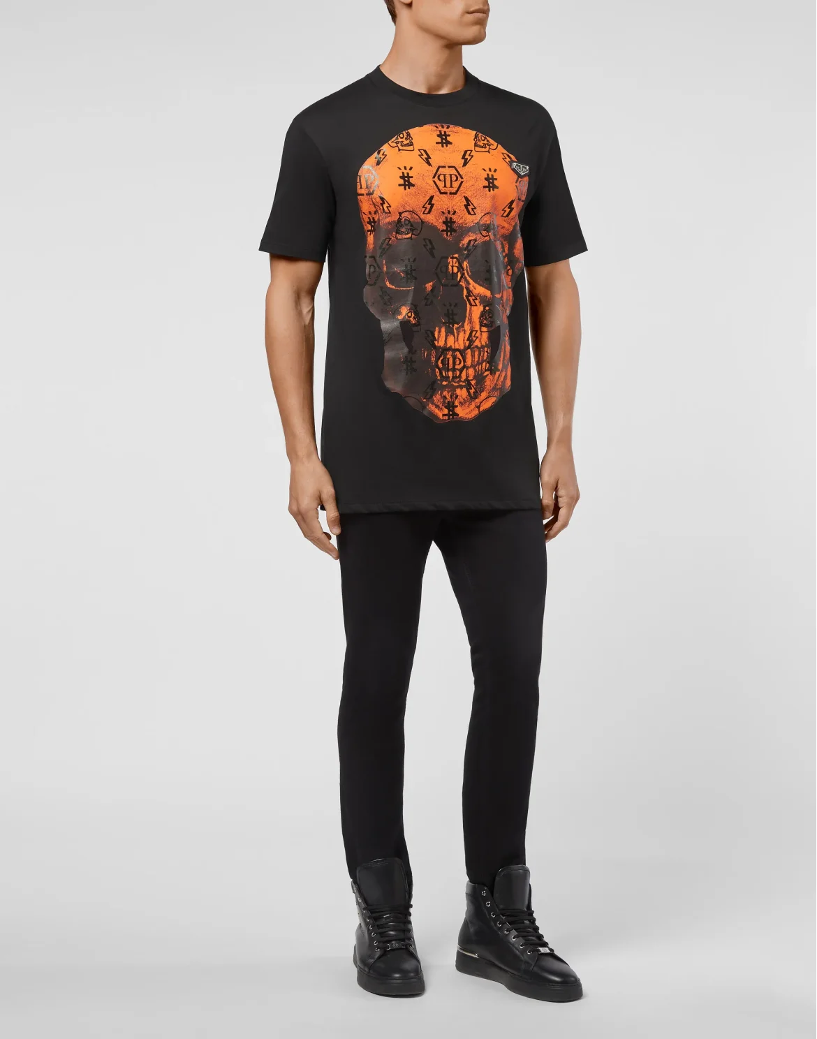 T-shirt Round Neck SS print Skull, цвет: Черный