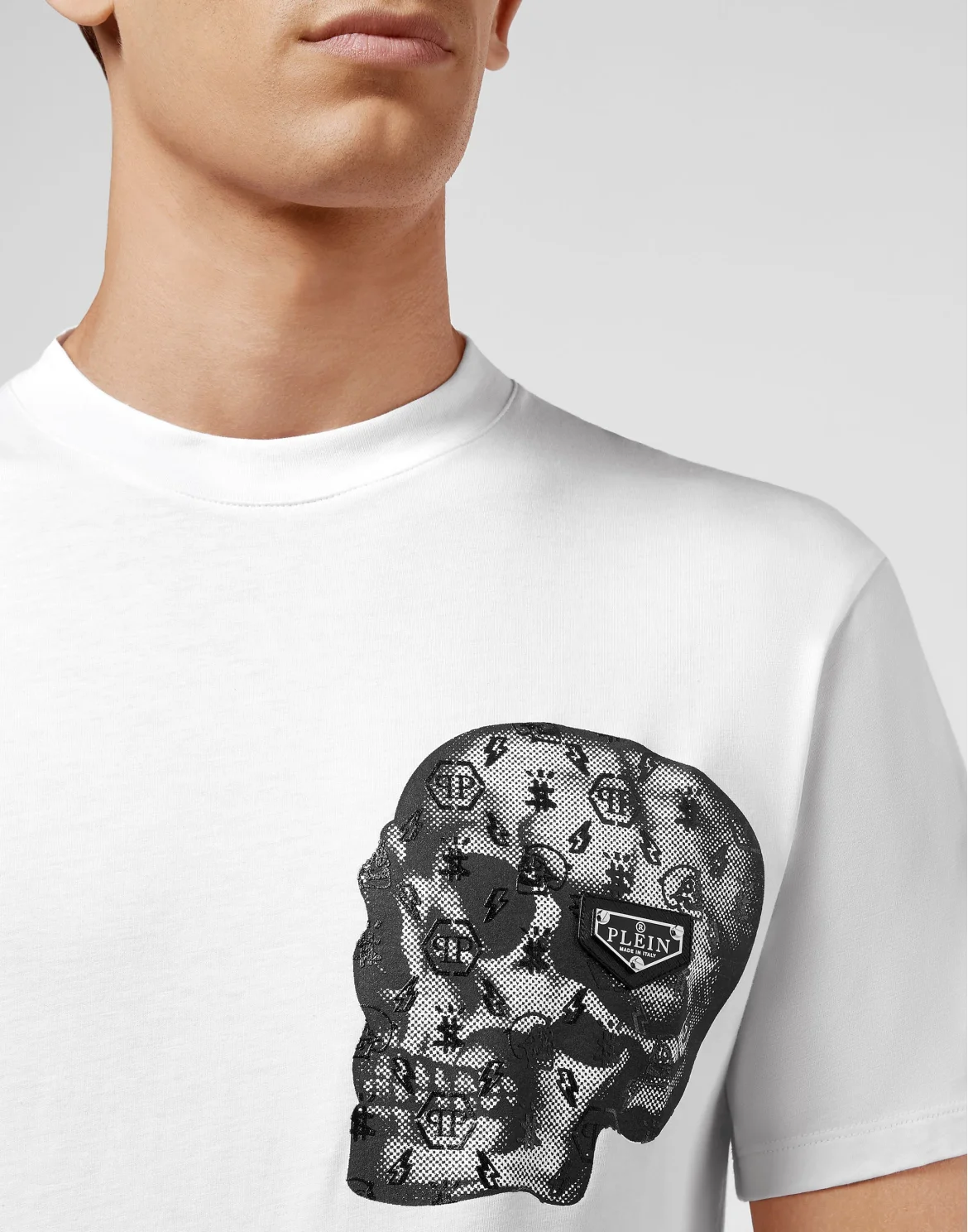 T-shirt Round Neck SS print Skull, цвет: Белый