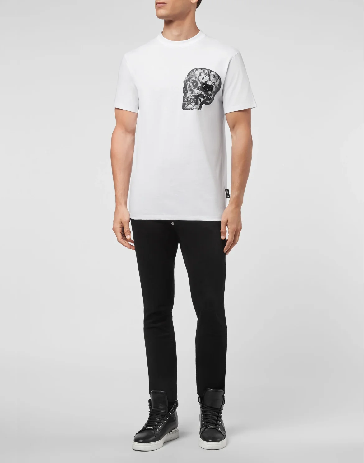 T-shirt Round Neck SS print Skull, цвет: Белый