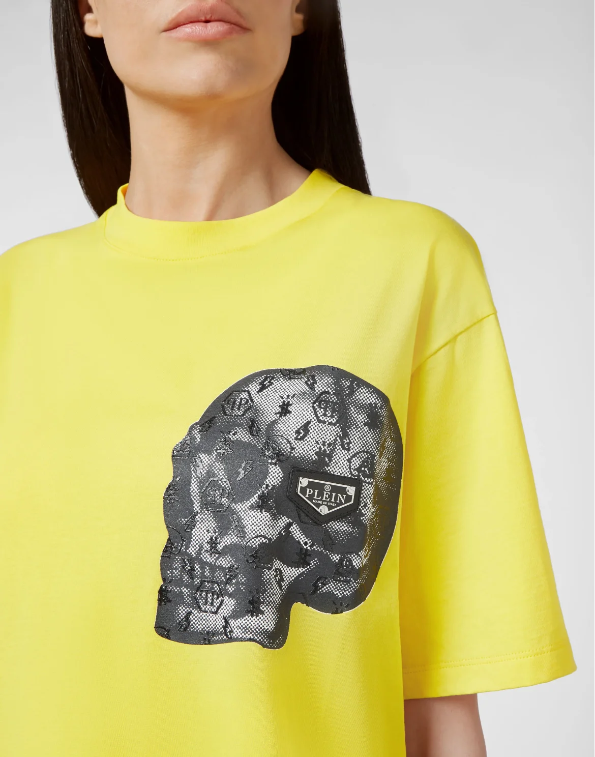 T-shirt Round Neck SS print Skull, цвет: Желтый