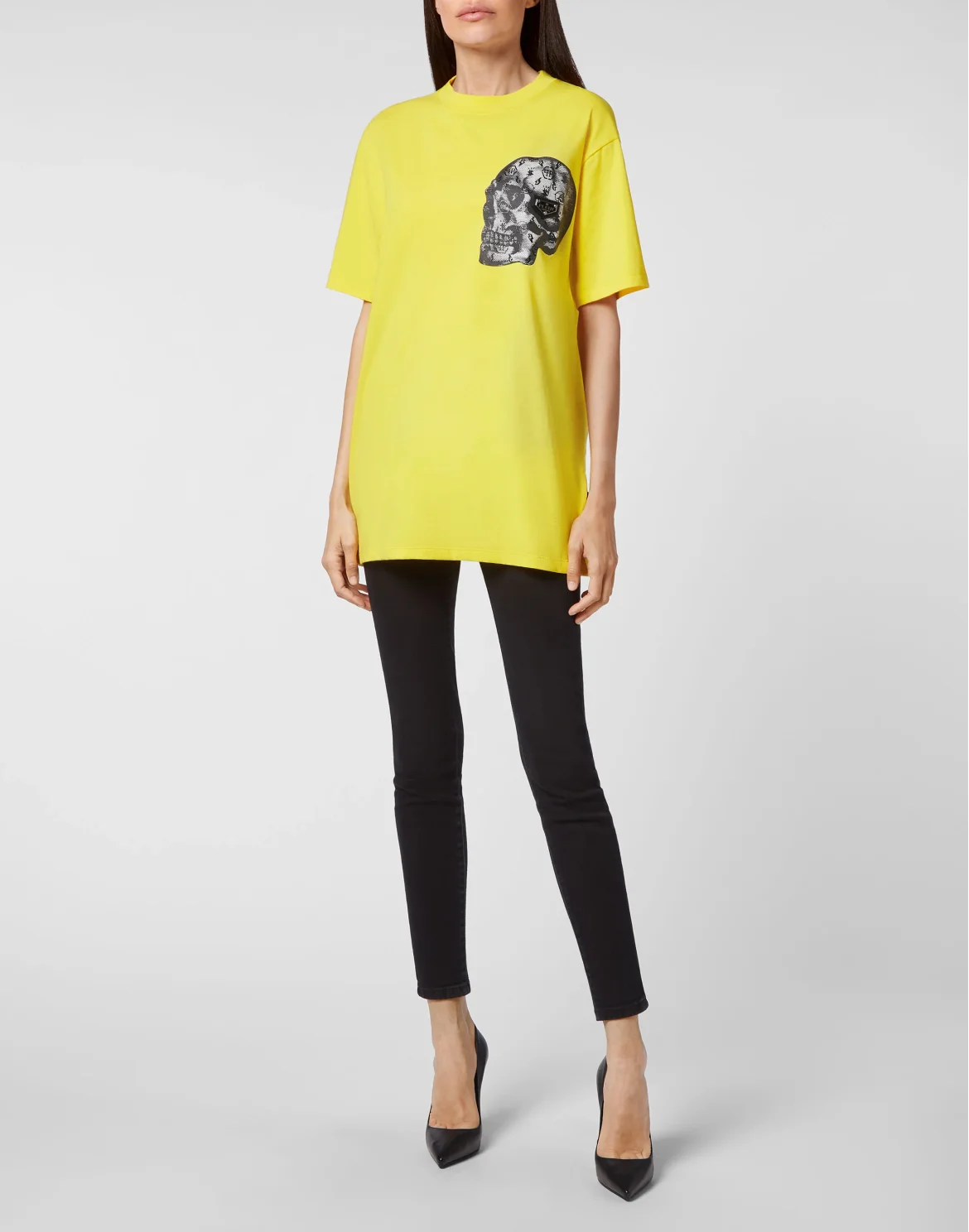 T-shirt Round Neck SS print Skull, цвет: Желтый