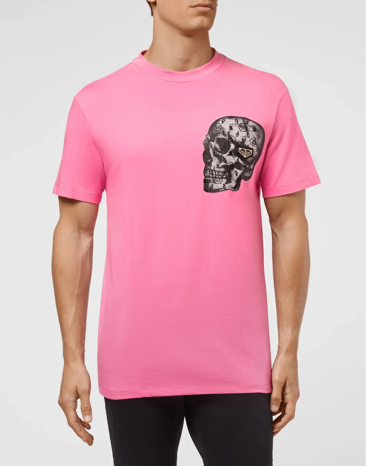 T-shirt Round Neck SS print Skull, цвет: Розовый