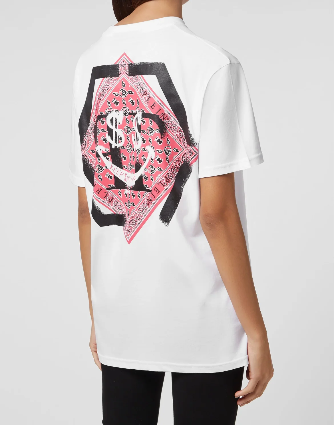 T-shirt Round Neck SS print Keep $miling, цвет: Белый