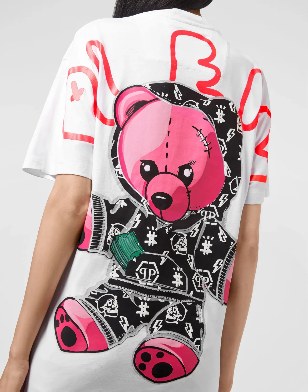 T-shirt Round Neck SS print Teddy Bear, цвет: Белый
