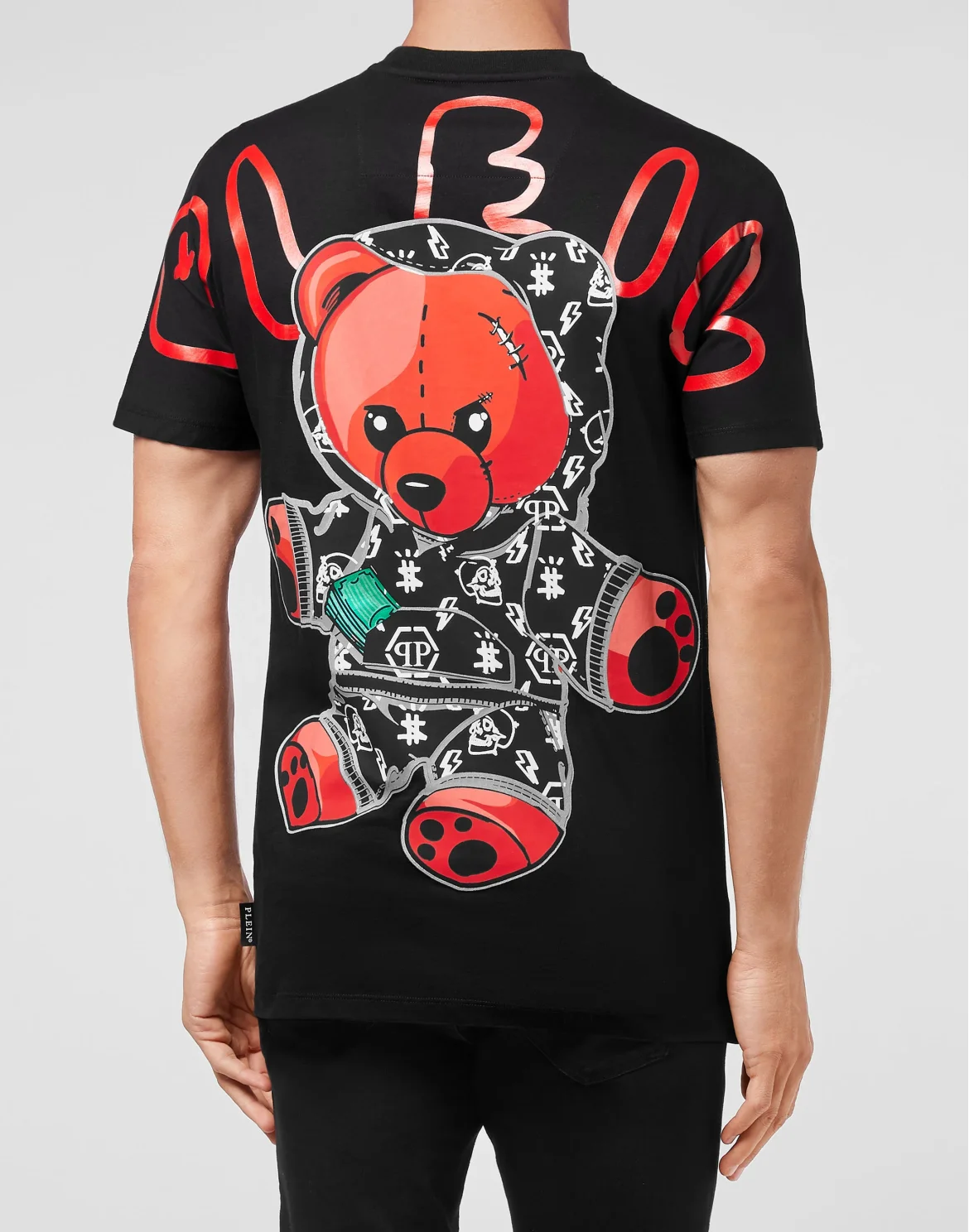 T-shirt Round Neck SS print Teddy Bear, цвет: Черный