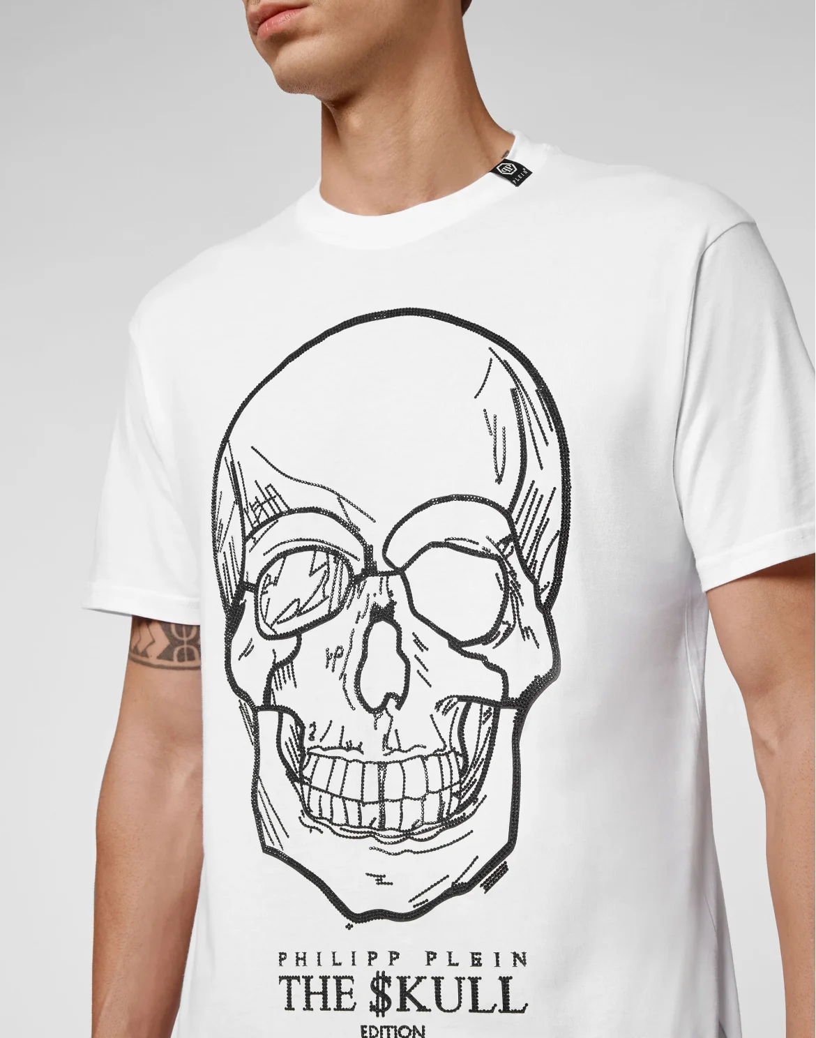 T-shirt Round Neck SS stones Skull, цвет: Белый