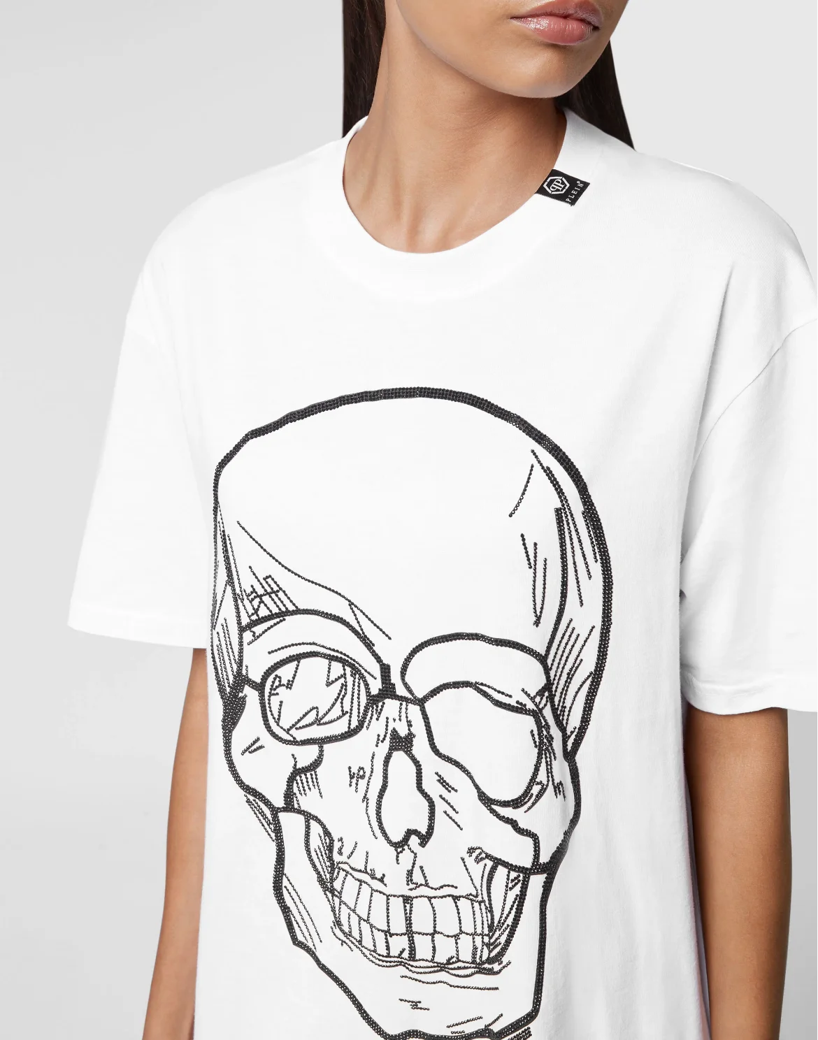 T-shirt Round Neck SS stones Skull, цвет: Белый