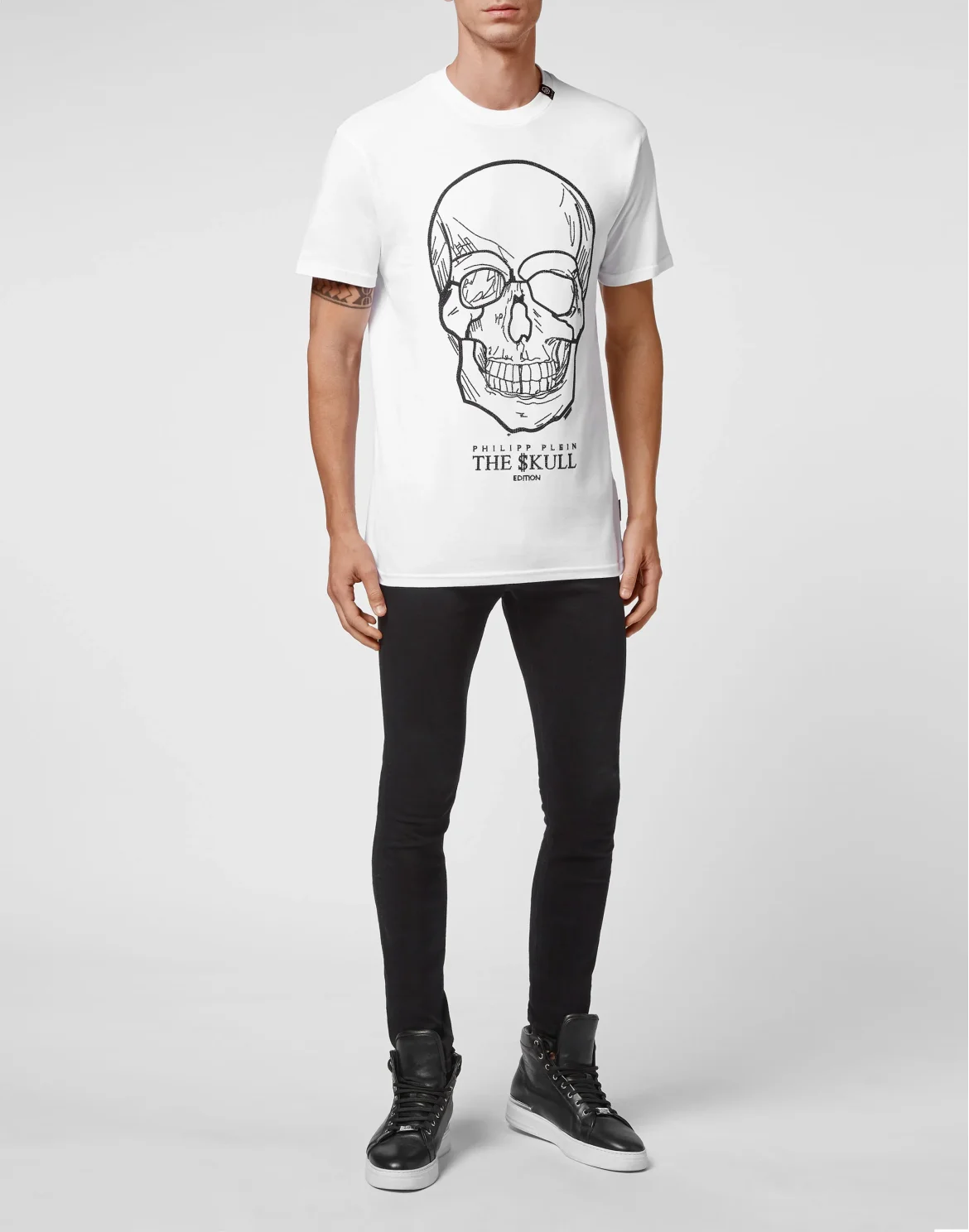 T-shirt Round Neck SS stones Skull, цвет: Белый