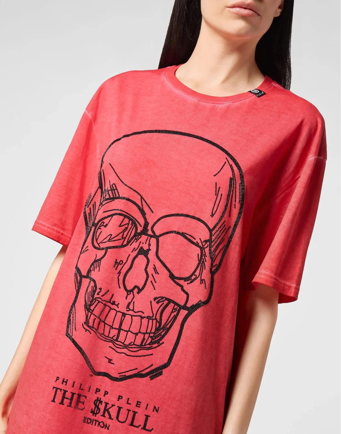 T-shirt Round Neck SS stones Skull, цвет: Красный