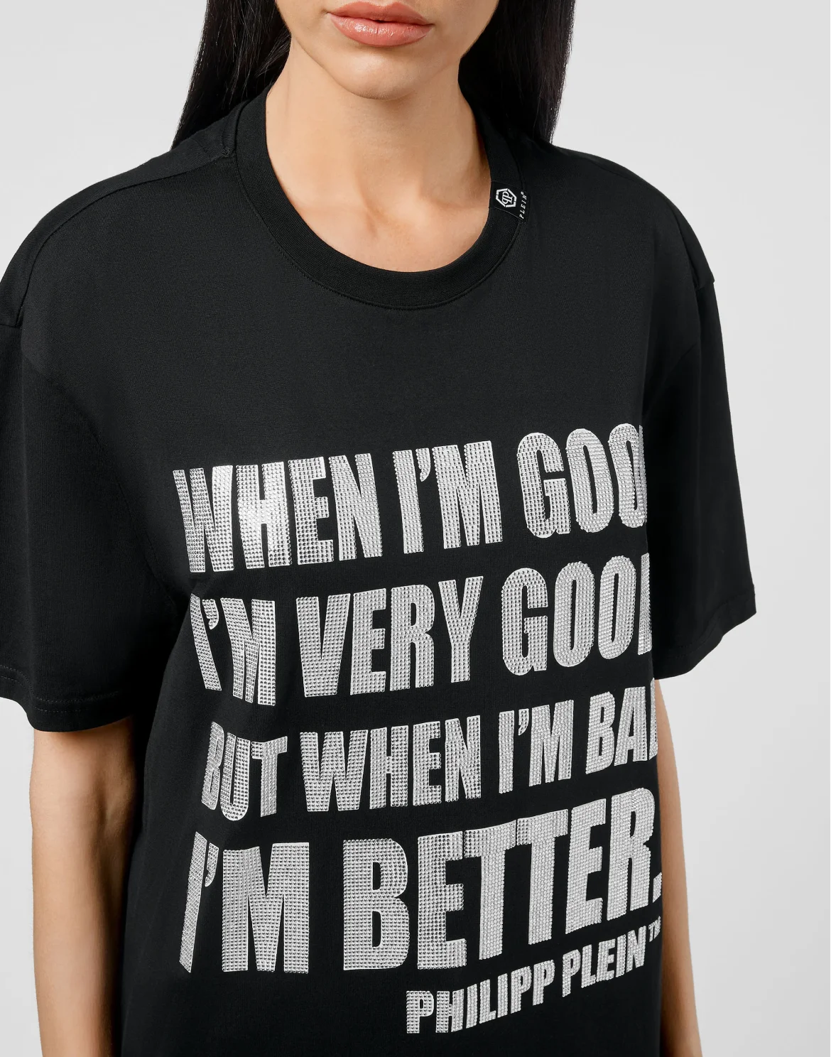 T-shirt Round Neck SS stones MORE MONEY MORE PROBLEMS, цвет: Черный