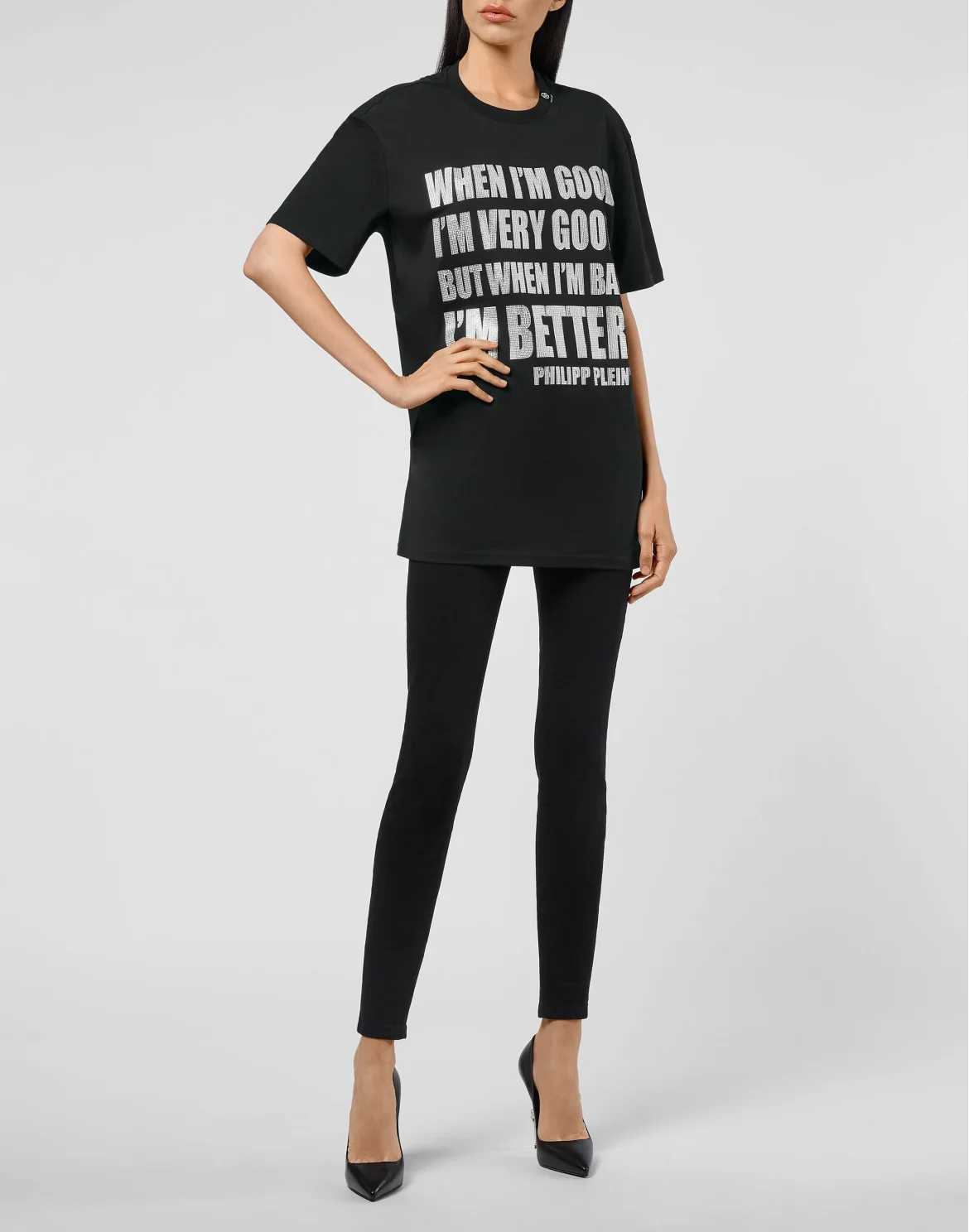 T-shirt Round Neck SS stones MORE MONEY MORE PROBLEMS, цвет: Черный